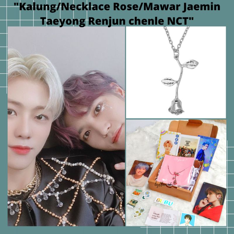 [Freebies] Necklace/Kalung Rose/Mawar Renjun Jaemin Taeyong Chenle NCT Baca Deskripsi