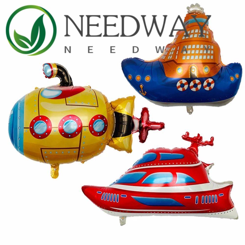 Needway  Children Aluminum Foil Balloon Mini Transportations Inflatable Toys Car Balloon Toy Kid Gifts Astronaut Birthday Party Decoration Submarine Cartoon Tank UFO Airplane