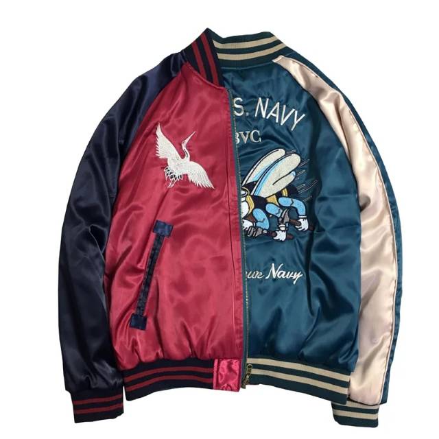 Sukajan Double Sided US BEE Navy&RedRose