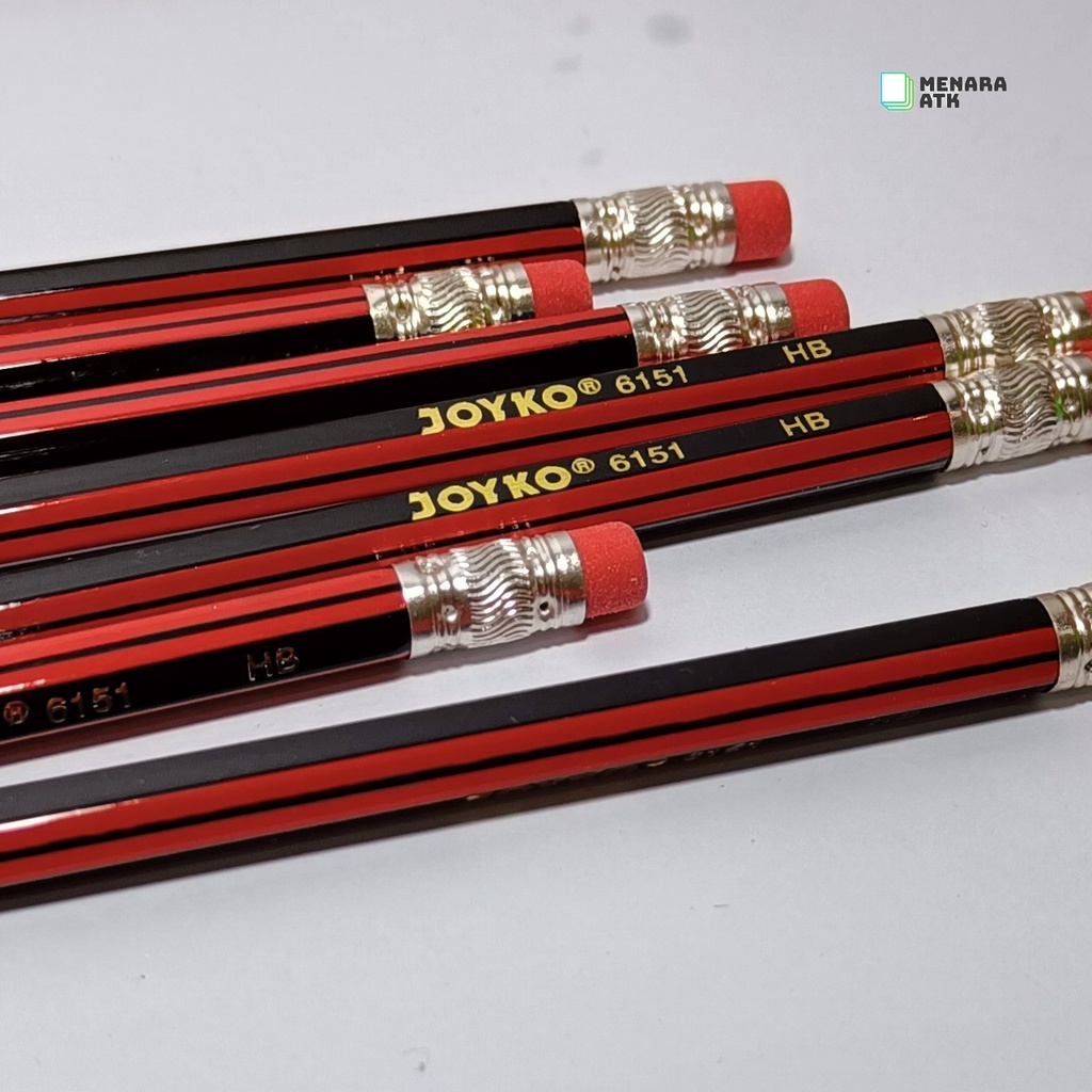 

Joyko 6151 Pensil Kayu HB Merah dengan Penghapus (12PCS)