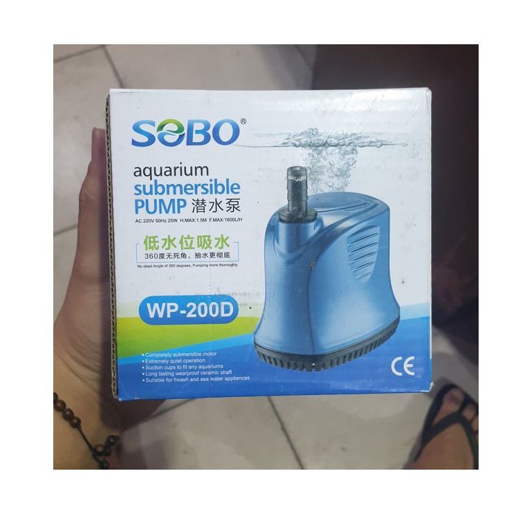 Sobo Wp - 200 D Vertikal Pompa Aquarium Kolam Hidroponik / Sobo 200D