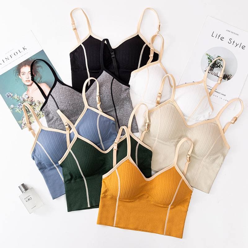 LF - Crop Top Bra Sport Olahraga Bahan Katun Pakain Dalam Wanita Import Tanktop Bra41