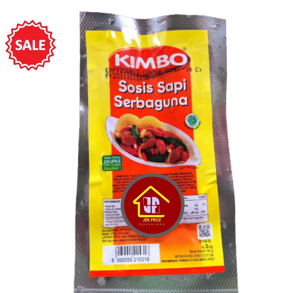 

kimbo sosis sapi serbaguna isi 3 batang 80gr kimbo sausage beef