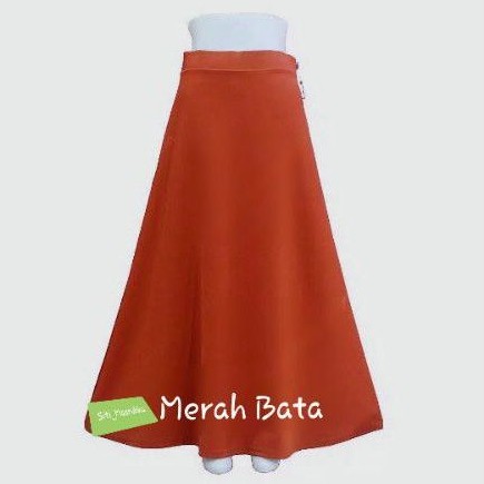Rok waffel premium rok panjang Rok kerja Rok santai Bahan tebal #warna merah bata#
