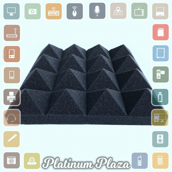 JROD Busa Telur Peredam Suara Acoustic Foam Soundproof Noise Reduction 25x25x5CM 12PC`2Z2710-- Black