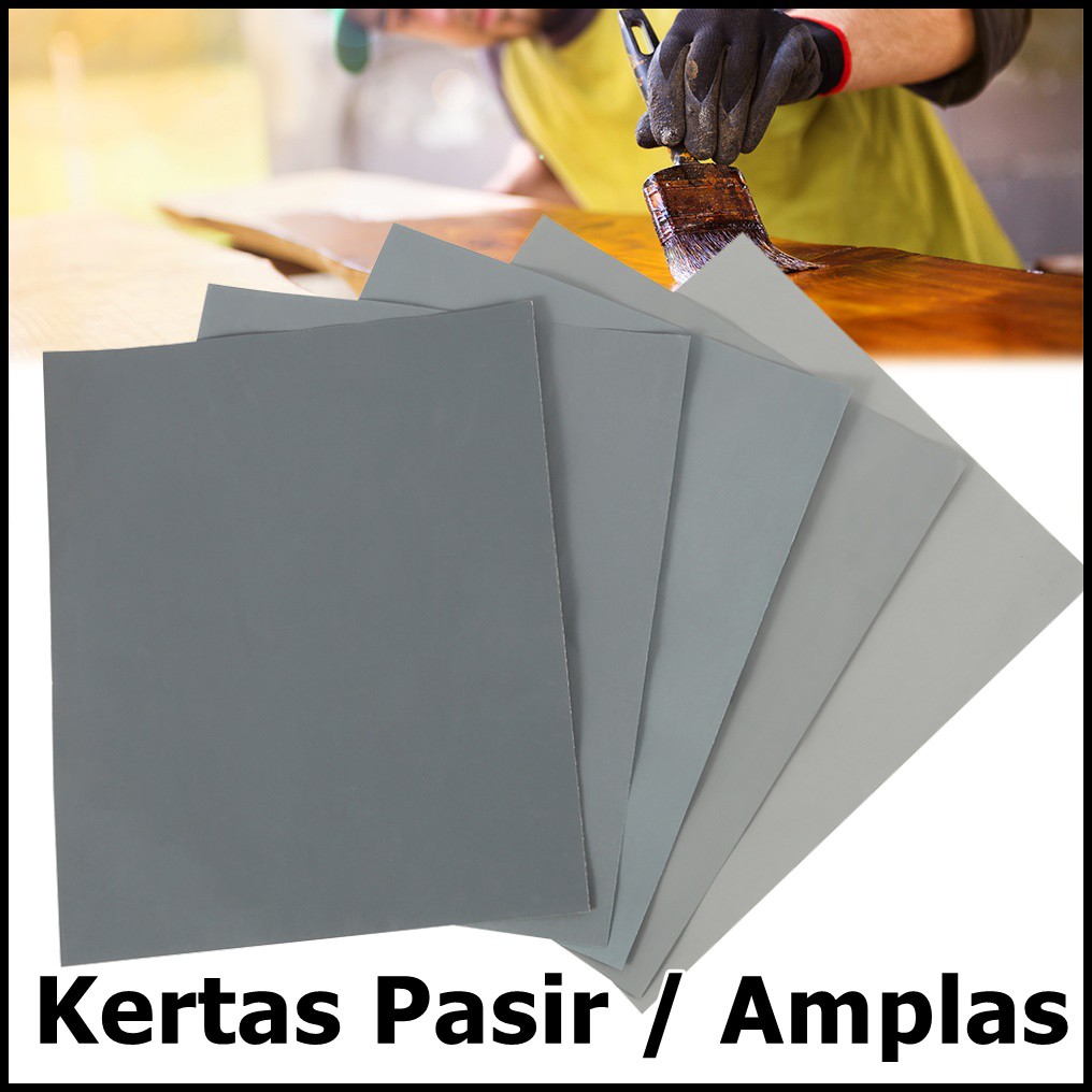 A Kertas Pasir Amplas Gosok Lembaran Waterproof Grit Banyak Jenis