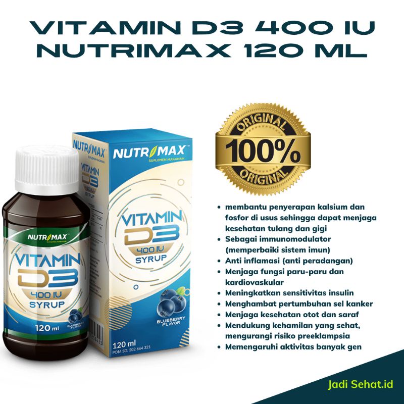 Jual NUTRIMAX VITAMIN D3 SYRUP 120 ML VIT D SIRUP SISTEM IMUN Shopee