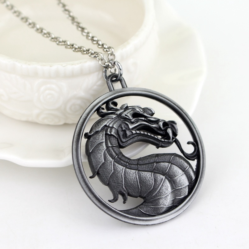 Kalung Dengan Liontin Mortal Kombat Game Fighting Dragon Jane Empire Gaya Vintage Untuk Fans