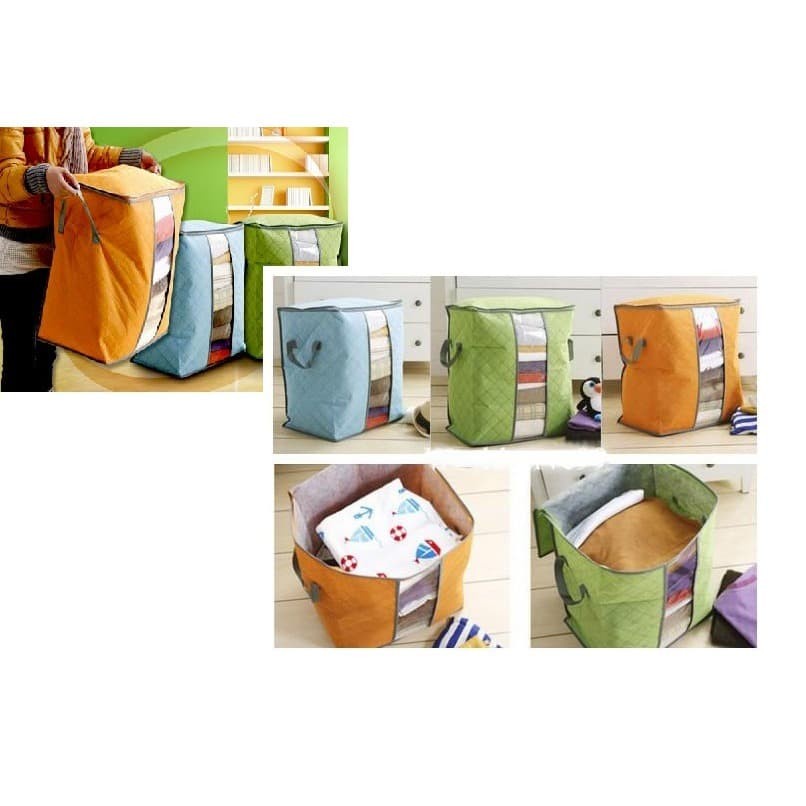 Storage bag tinggi organizer box tempat penyimpanan selimut baju jaket