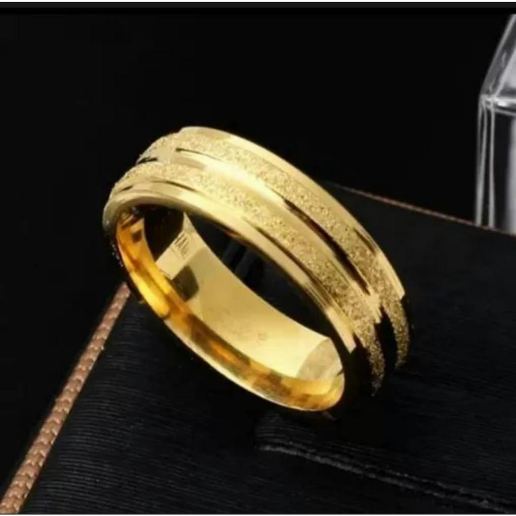Cincin Koin Logam Motif Sand Gold Terbuat Dari Uang Logam Edisi 1991 Bunga Melati Anti Karat