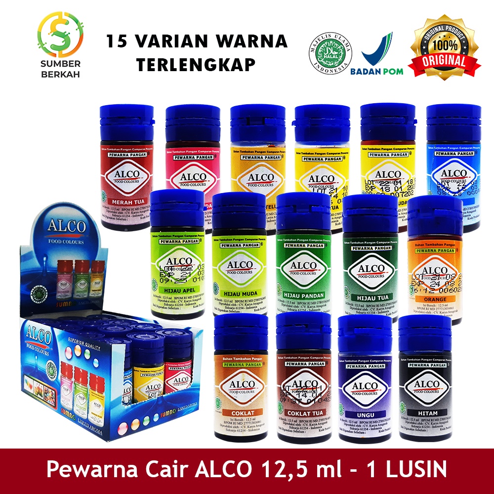 Pewarna Makanan Kue ALCO 12,5 ml 1 Lusin