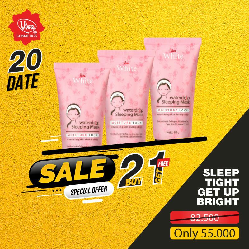 Paket Perawatan Skincare Kulit Berminyak Berjerawat Normal Sleeping Mask Viva Glowing Kinclong