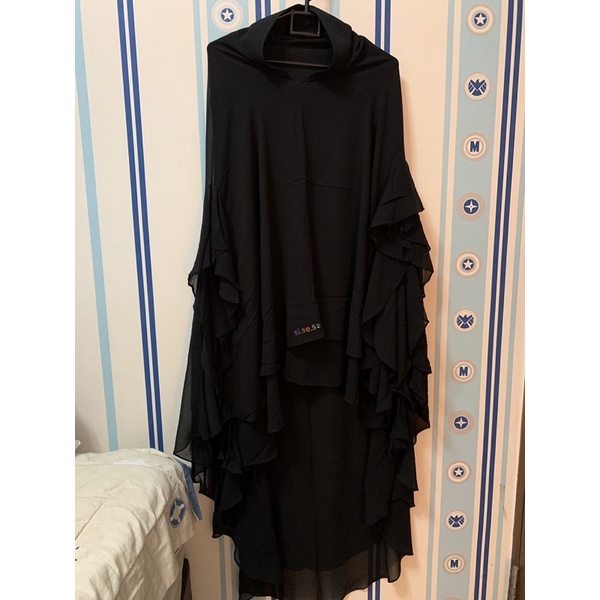 Hijab Syar'i Hitam Mewah Original SiSeSa Preloved