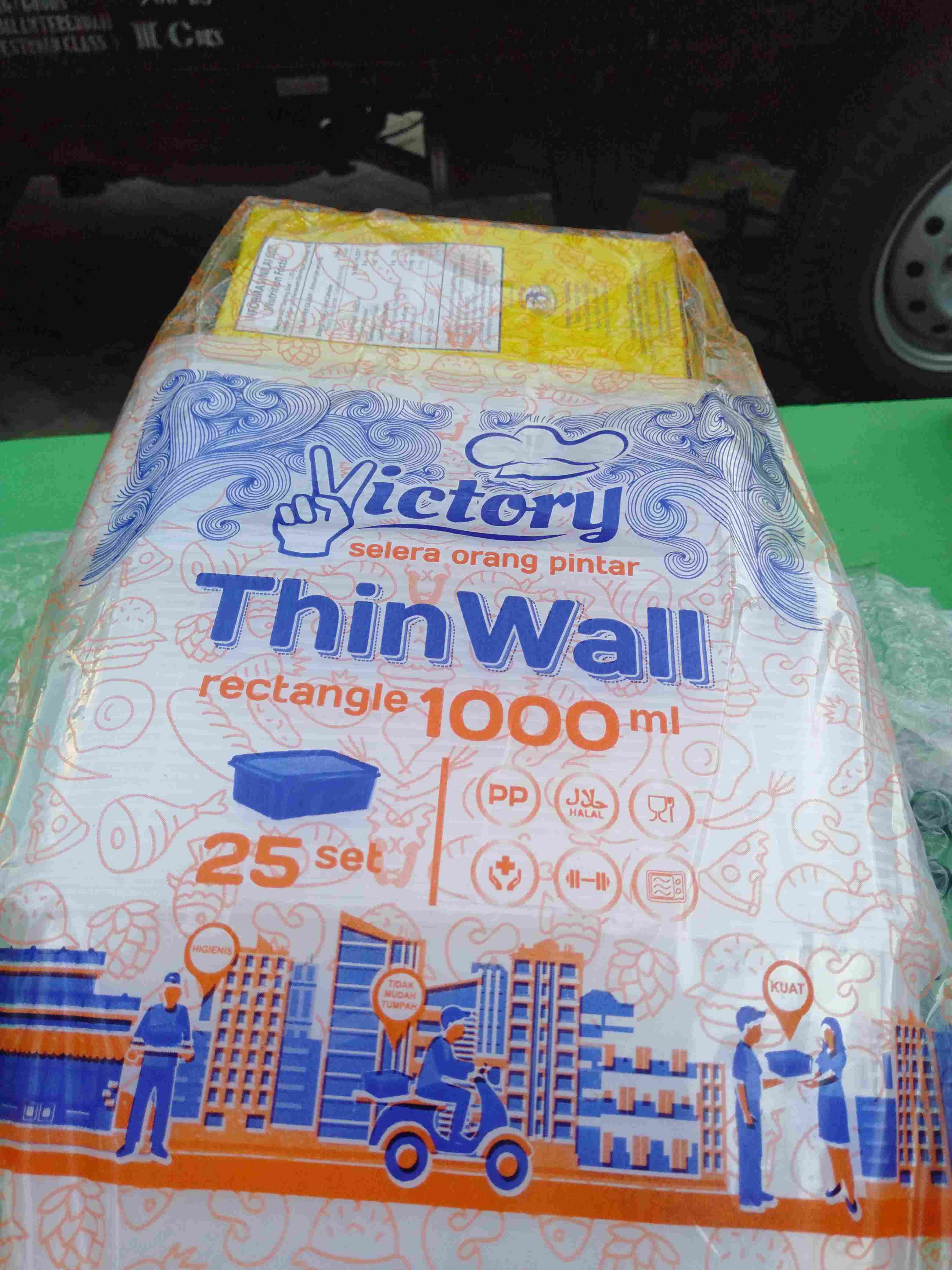 Murah Nih!!! Thinwal Rec 1000ml 25 Psc /food Container Box Tempat Makanan Plastik Thinwall 1000ml