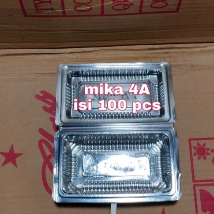 Hemat Mika 4A (Isi 100 Pcs) Mika Plastik Mika Kue Kotak Plastik Trendi