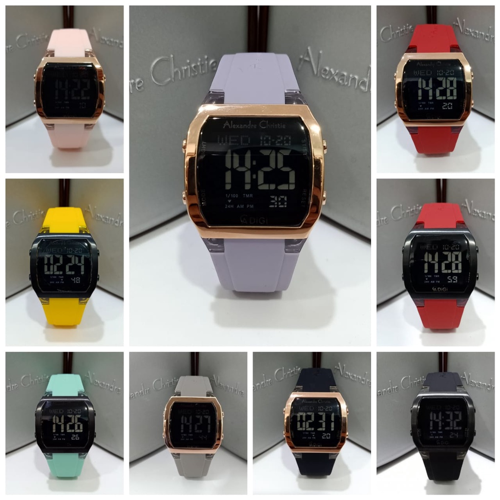 Jam Wanita Digital Alexandre Christie AC9348 AC 9348 Original Garansi Resmi Alexander Christie