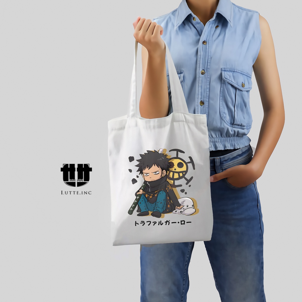 One Piece Totebag Anime Traffagar Law Tote bag Kanvas Tas Tote Bag Premium Lutte.inc