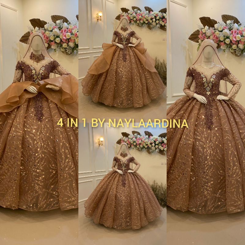 BEST SELLER//GOWN WEDDING PREMIUM 4 IN 1//GAUN WEDDING  MEWAH BEREKOR//TERBARU