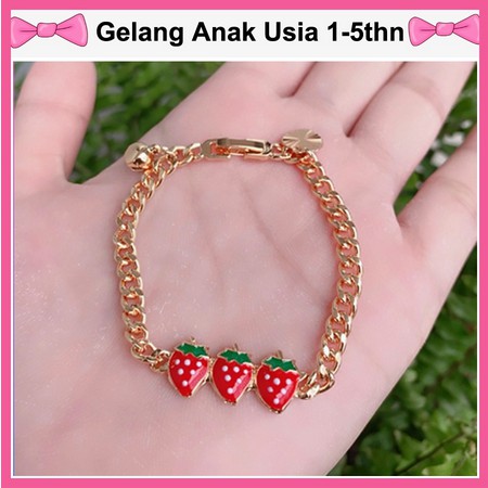 Gelang Anak Gold Gelang Tangan Anak Rantai Motif Strawberry