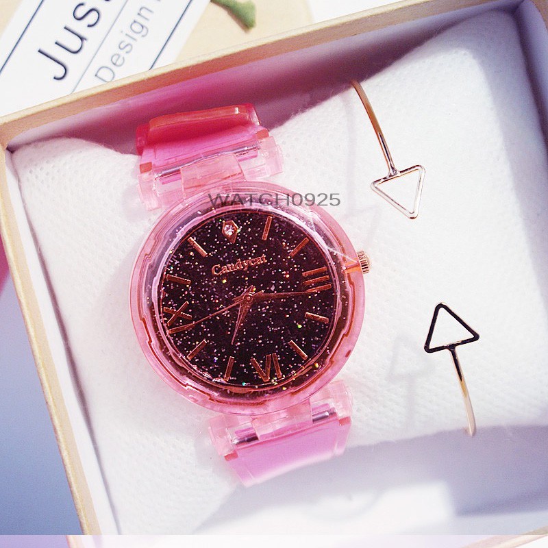 JAM TANGAN WANITA JELLY TRANSPARAN MURAH SIMPLE KOREA READY STOCK W91
