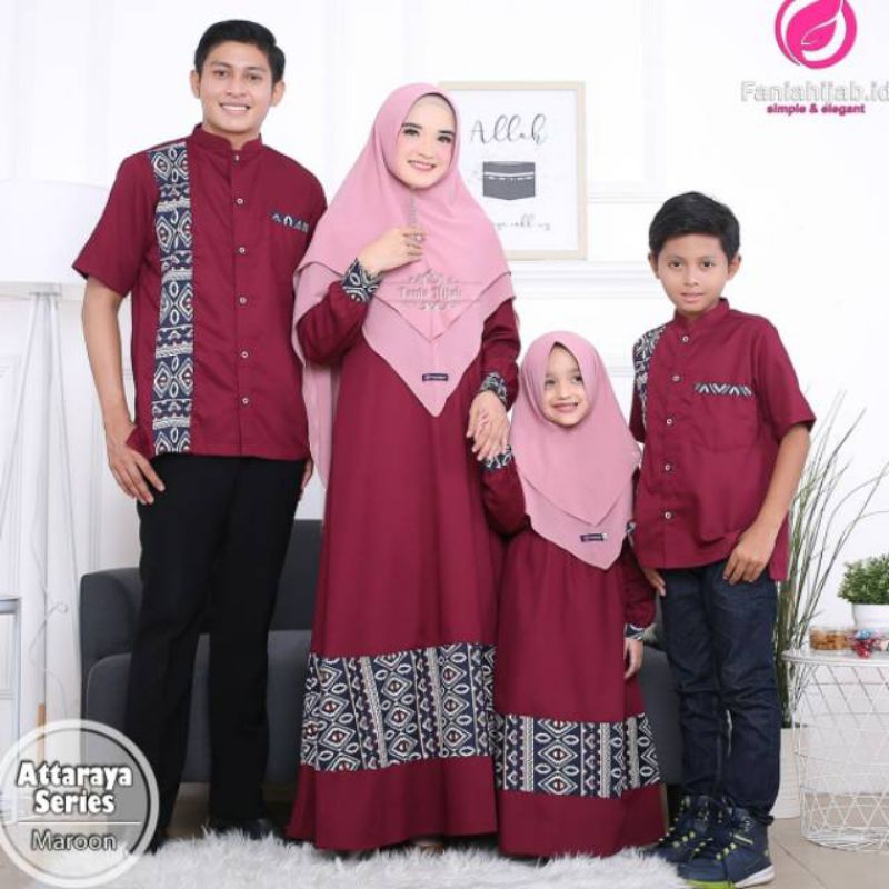 FANIA HIJAB Attaraya Series | SARIMBIT BAJU MUSLIM KELUARGA | Baju Lebaran 2024 | Baju Muslim Couple