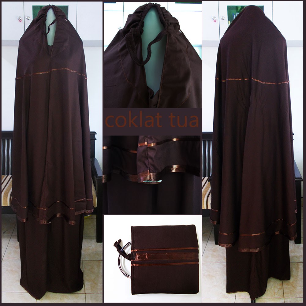 PROMO RAMADHAN Mukena Bali Traveling|mukena polos|warna coklat tua