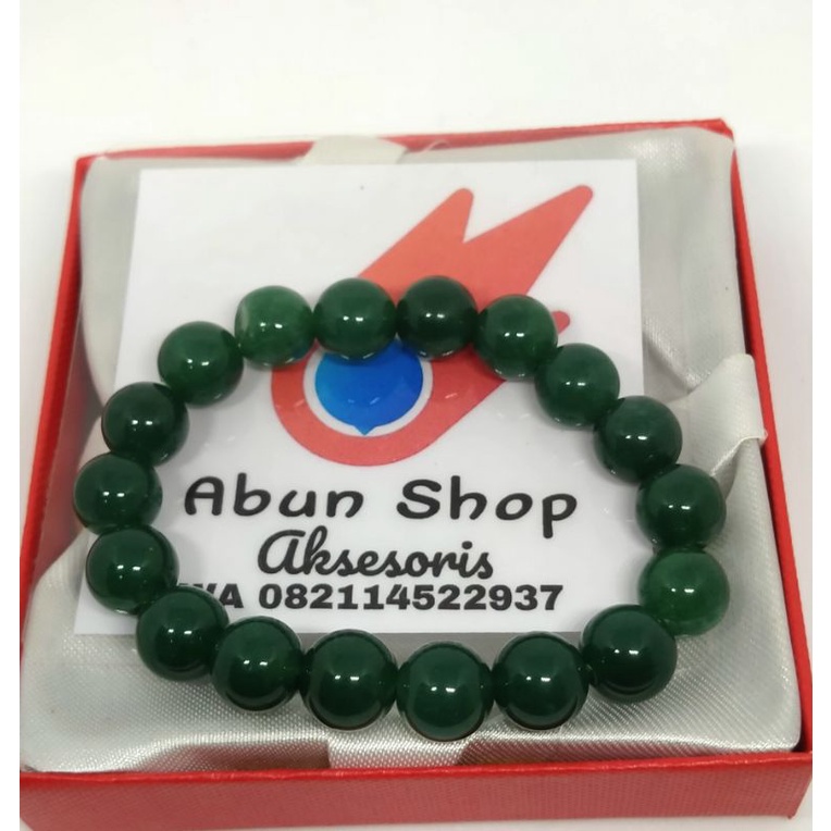 Gelang Batu Giok Hijau Lumut