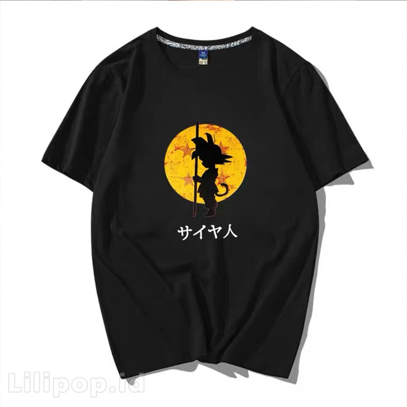 Kaos Tshirt  Pria Dragon Ball Baju Distro Basic Lengan Pendek Cowok Kasual Lilipop