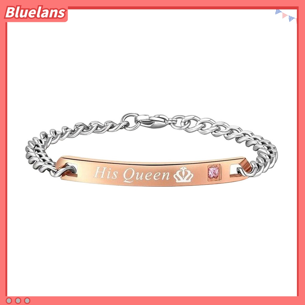 Gelang Bangle Desain Mahkota His Queen Her King Untuk Pasangan