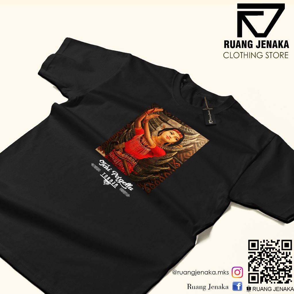 KAOS TORAJA MOTIF TARI PAGELLU WANITA