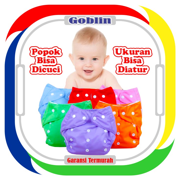 Goblin Pb001 Cod Popok Bayi Kain Berkancing Bisa Di Cuci Celana Diaper Pampers Cloth Clodi Insert Shopee Indonesia