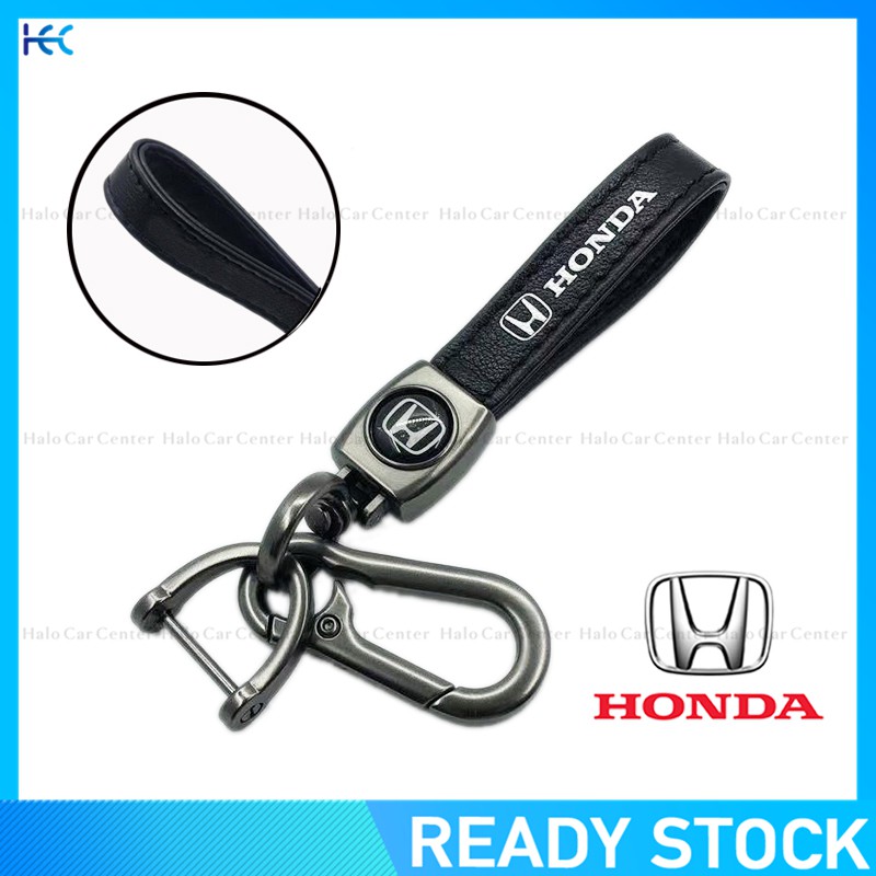 Gantungan Kunci Mobil Logo Honda Bahan Metal + Kulit