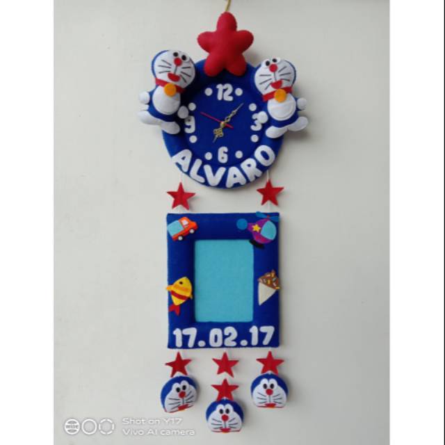 Jam karakter doraemon / jam flanel