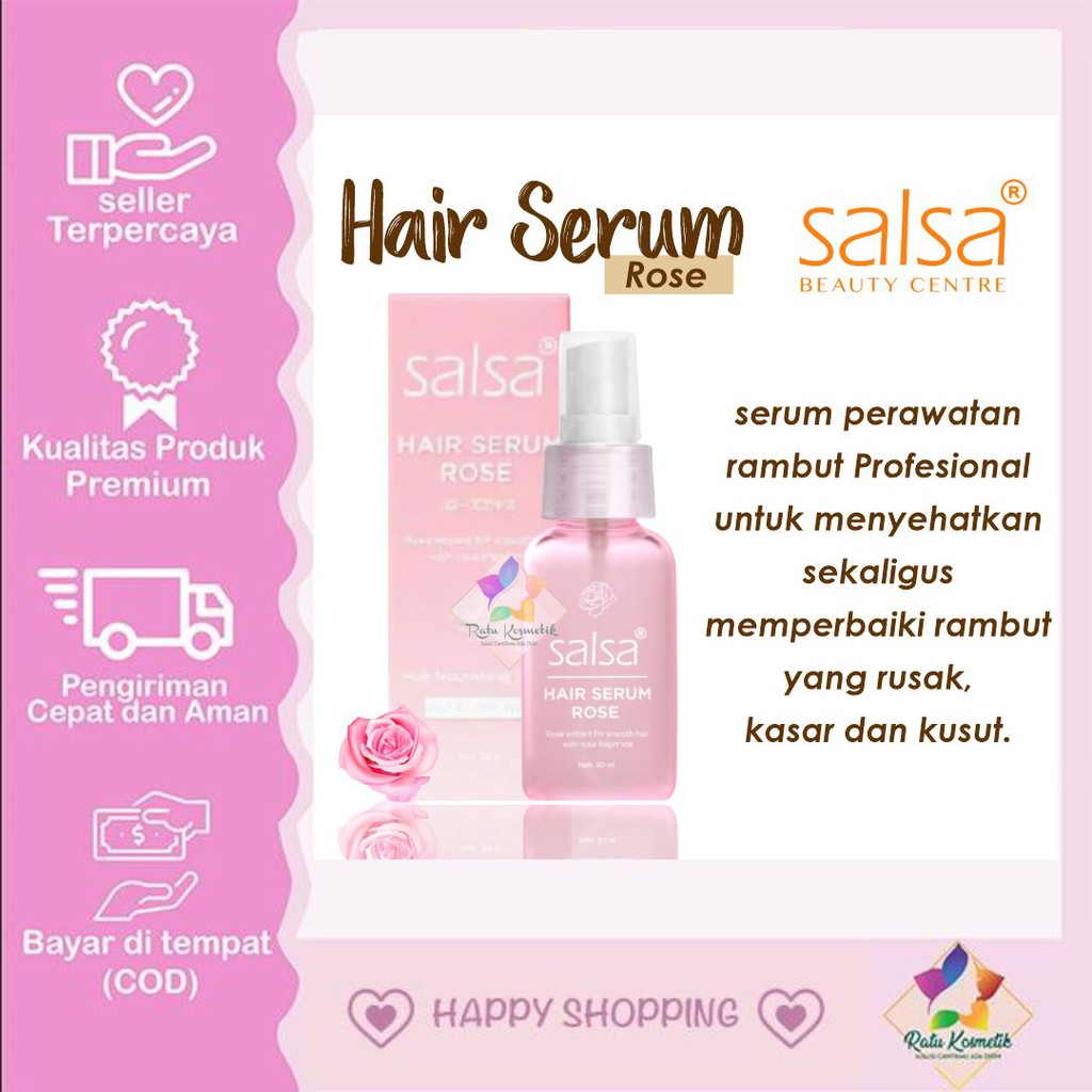 ❤ RATU ❤ Salsa Hair Serum Rose Spray, Keratin Repair, Growth | Serum Rambut | Hijab Friendly BPOM✔️