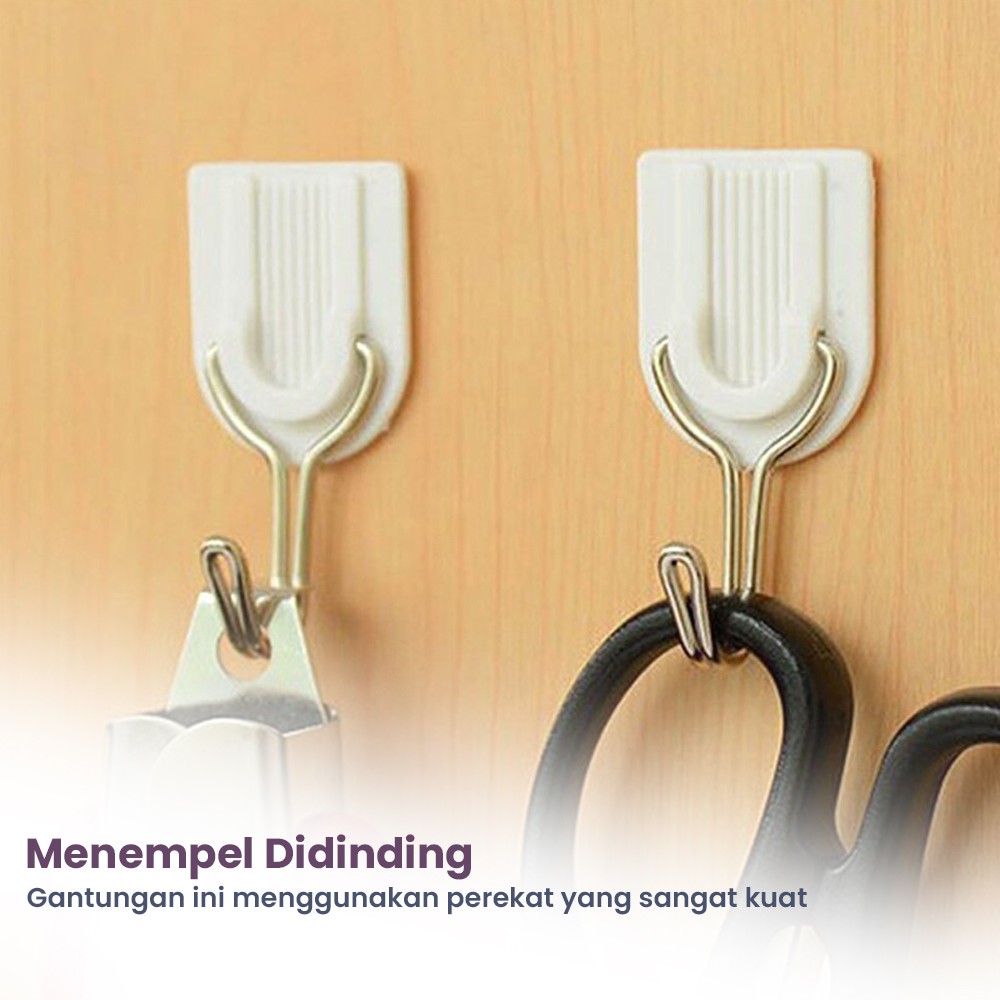 Gantungan Tempel Dinding 6 In 1 Set Hook Holder Multifungsi