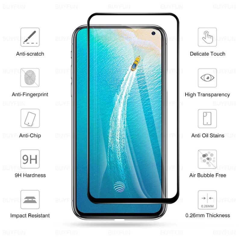 PROMO 3IN1 TEMPERED GLASS LAYAR KAMERA SKIN CARBON VIVO V19 TG ANTI GORES FULL SCREEN PROTECTOR