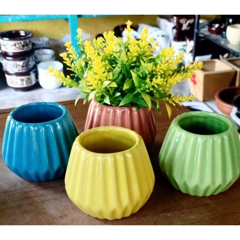 Mini Pot Bunga/Mini Pot Kaktus/Mini Pot Bonsai/Mini Pot Keramik/Vas Bunga