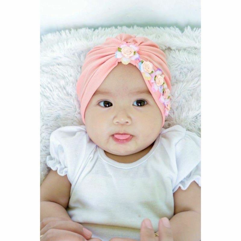 turban Rainbow anak bayi perempuan Usia 0 - 3 Tahun | ciput baby new born 6 - 2 thn | bandana Baby Girl newborn import Premium lucu 1 - 5 Bulan