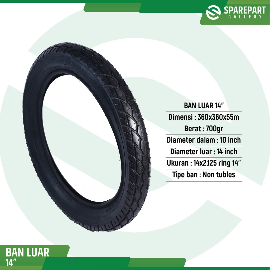 Ban luar 14inch (14x2.125) ring14