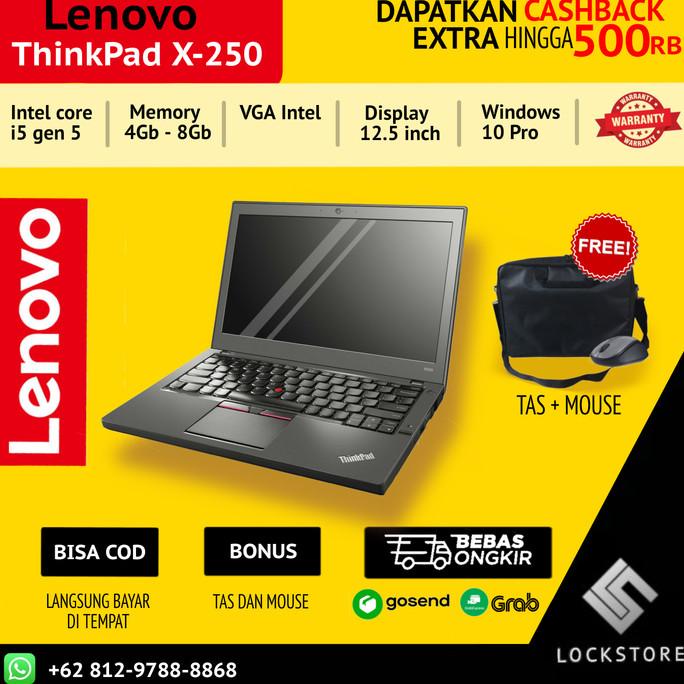 [ Laptop Second / Bekas ] Lenovo Thinkpad X250 Core I5 5300U - Ssd 128Gb - Murah Meriah Notebook / Netbook