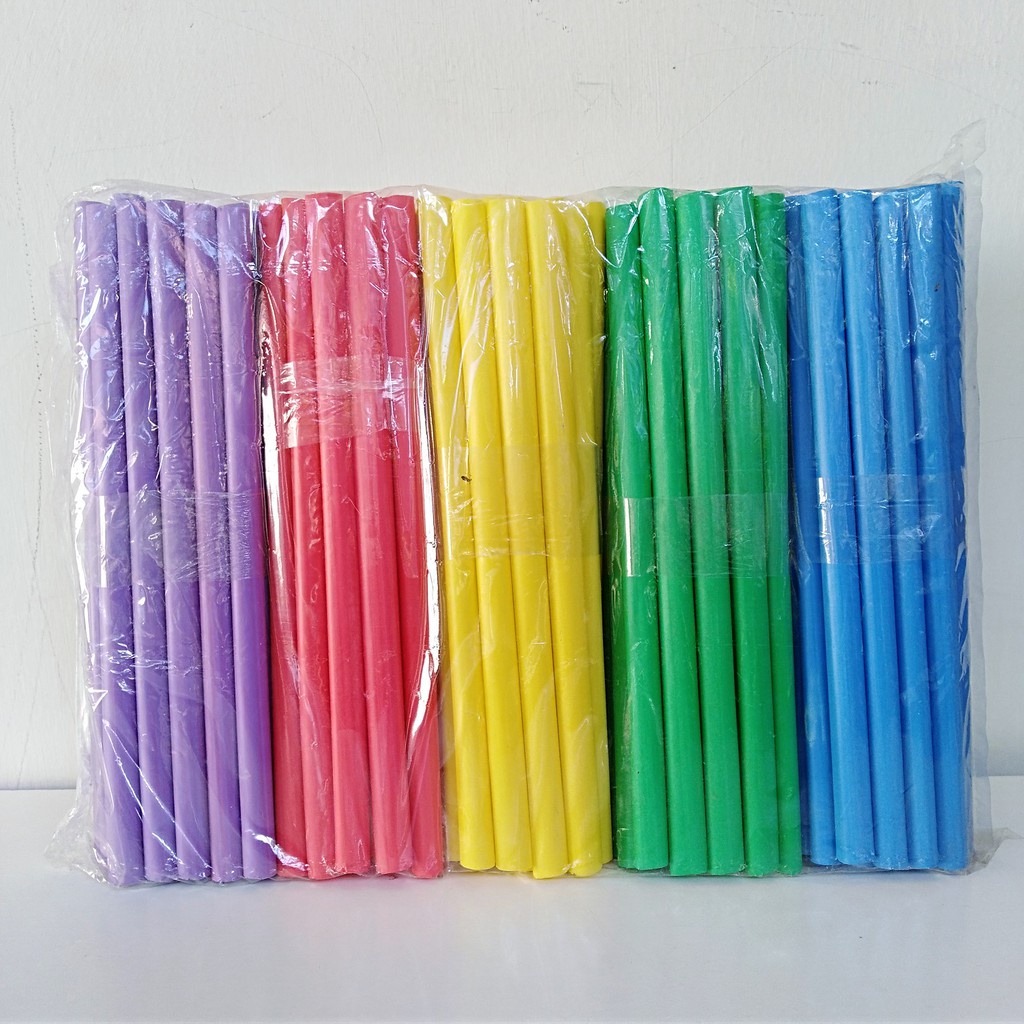SEDOTAN PLASTIK MINUMAN - SEDOTAN PRAKARYA - SEDOTAN BESAR -SEDOTAN JUS JUICE WARNA BOBA ES
