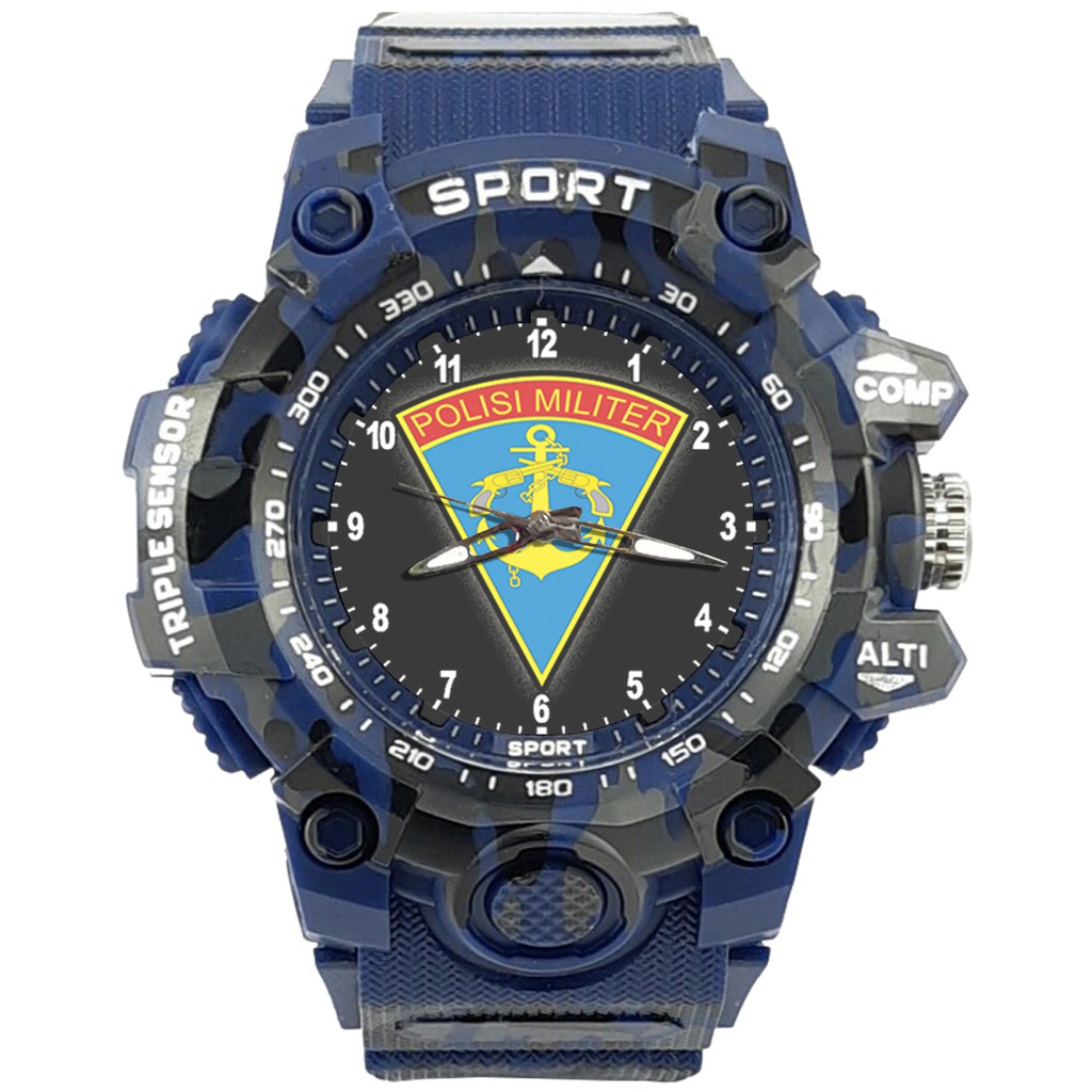 {Istimewa} Jam Tangan PM - POLISI MILITER 7 Biru Army Water Resistant