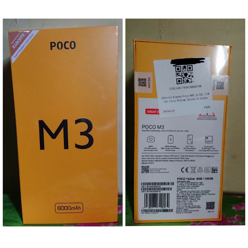 XIAOMI - POCO M3 128GB - RAM 6GB - 128GB - YELLOW FULL SEGEL - COD BLITAR