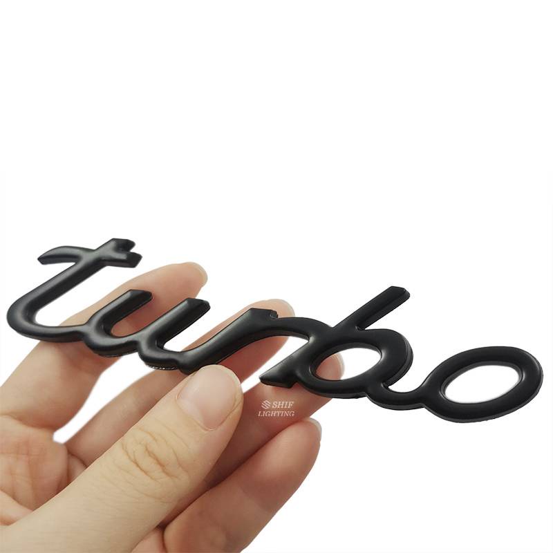 1 x Metal TURBO Letter Auto Car Side Rear Decorative Emblem Badge Sticker Decal TURBO