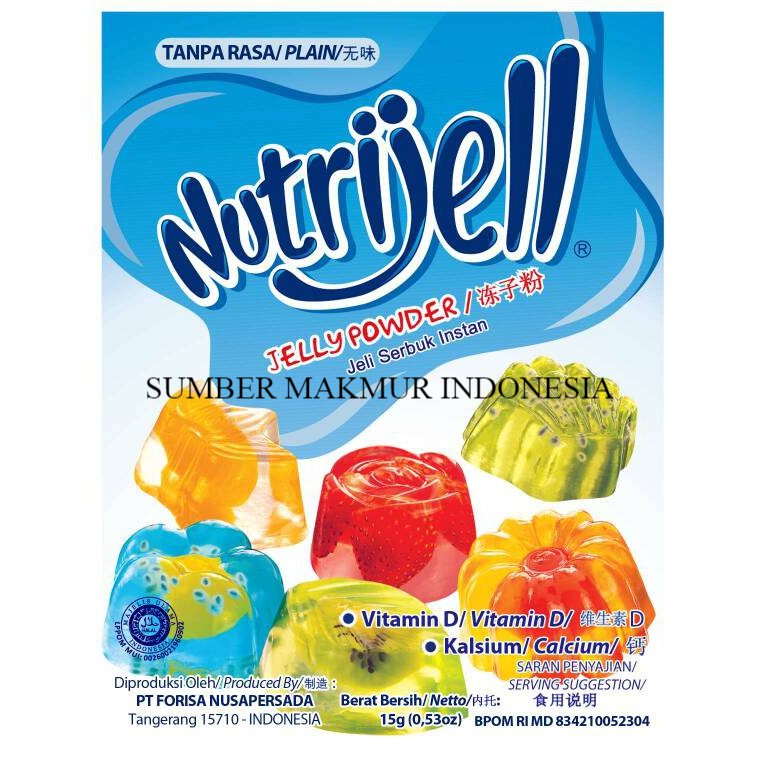 NUTRIJELL JELLY RASA PLAIN 15 GRAM- PER BOX