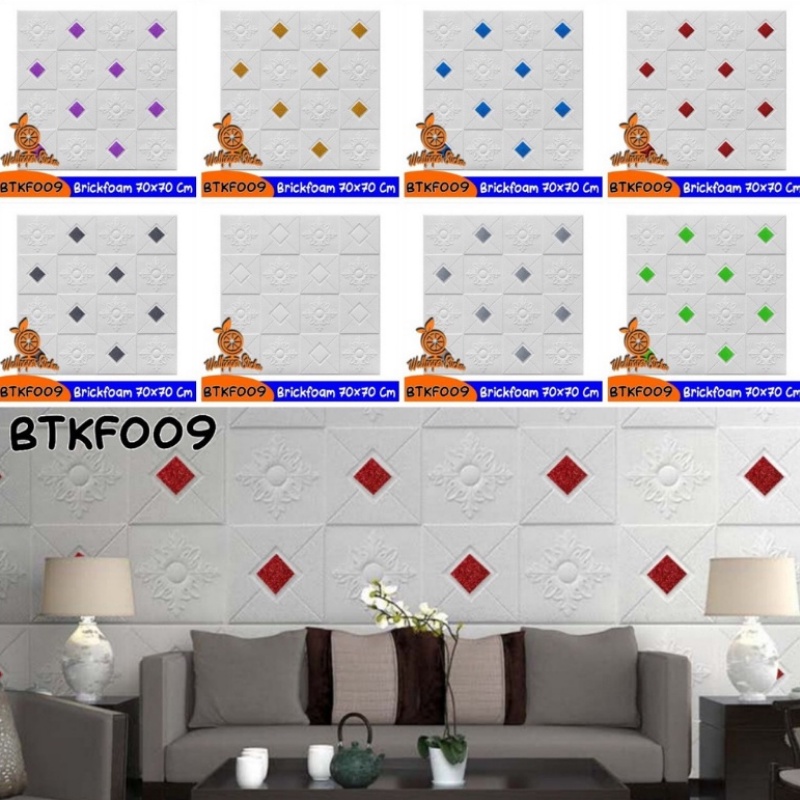 WALLPAPER 3D FOAM MOTIF BATIK BRICKFOAM 70CMX70CM WALLSTICKER