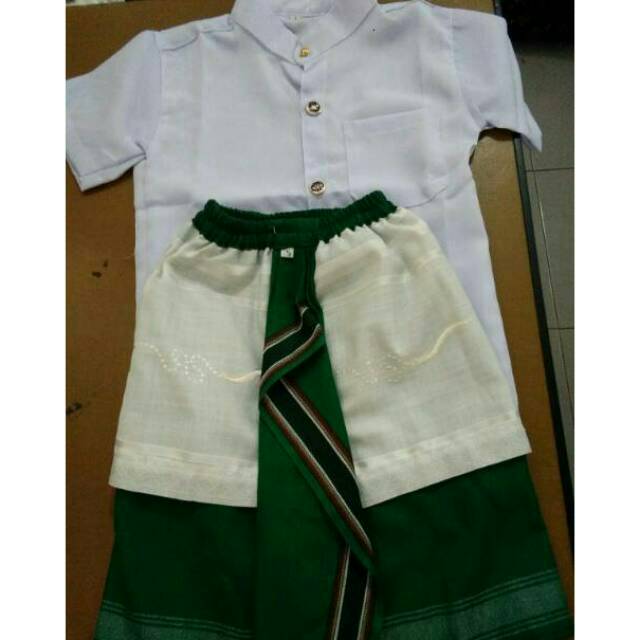 Set Baju Semi Safari dan Kamen Jadi Anak laki 1-2 tahun