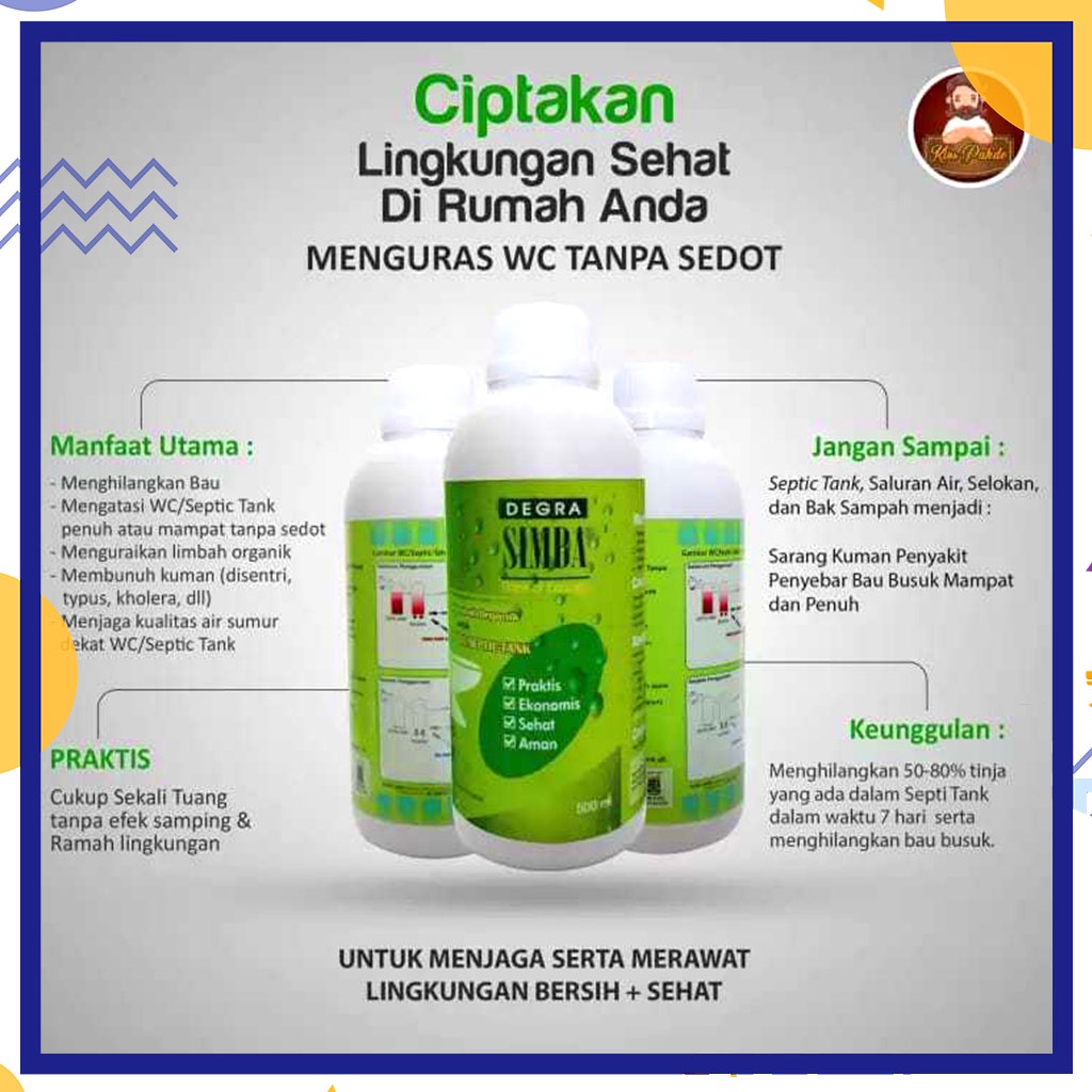 Obat WC Mampet Degra Simba, mengatasi WC / Septic Tank Mampet, Penuh, Luber, Terlisensi ITB Bandung