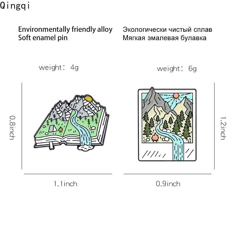 Bros Pin Enamel Desain Gunung Hutan Untuk Hadiah Teman