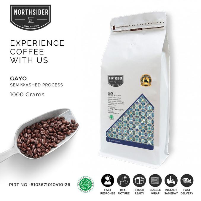 

[ COD ] BIJI KOPI ARABIKA ACEH GAYO SEMI WASHED - NORTHSIDER COFFEE 1KG FREE ONGKIR Kode 1272